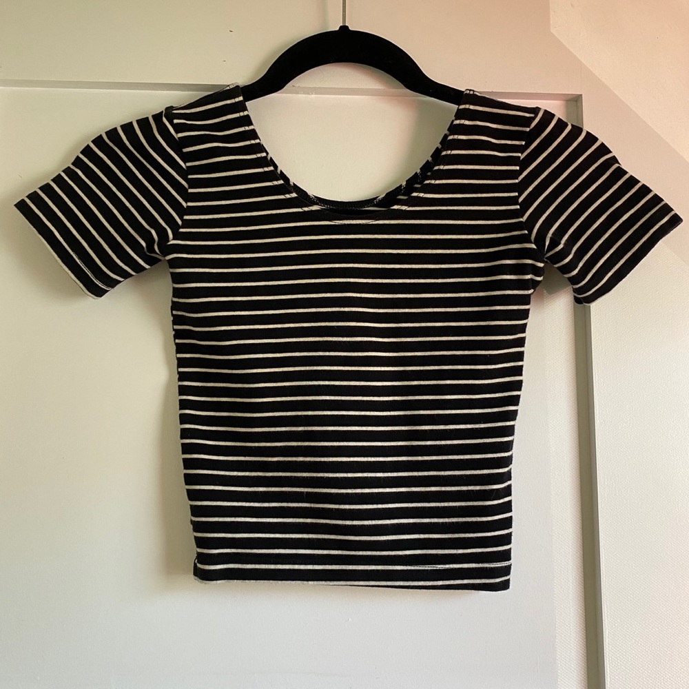 American Apparel Striped Crop Tee